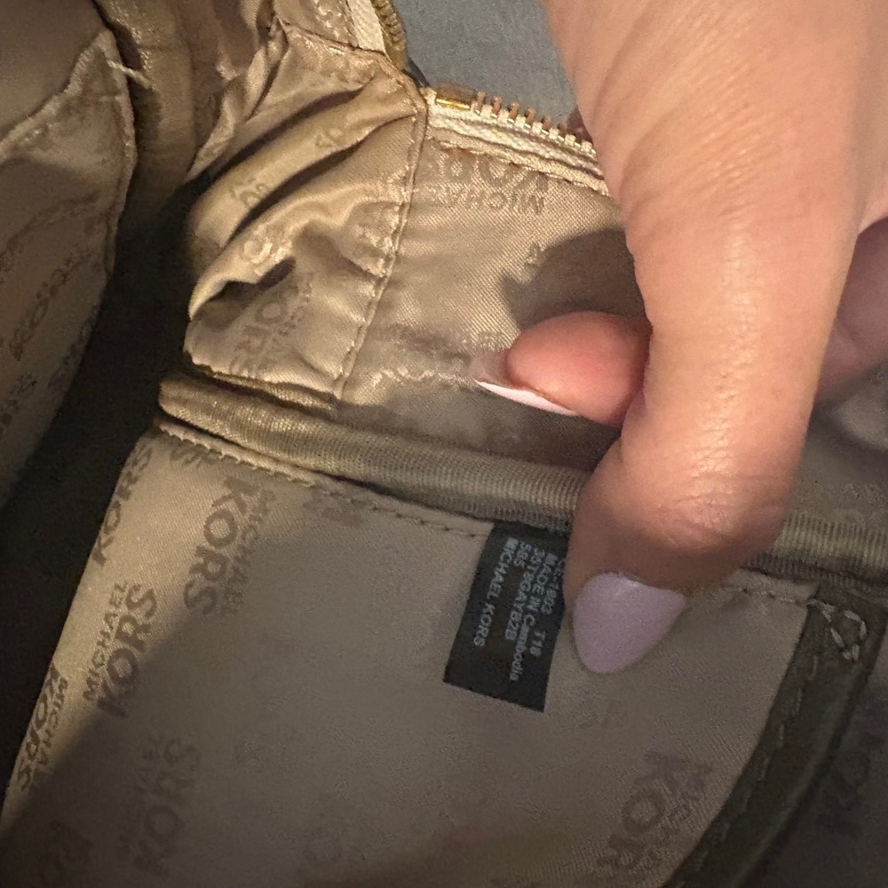 Michael Kors Abbey Medium Backpack Palm Leaf Signature Vanilla Olive 35T8GAYB2B - Picture 8 of 8